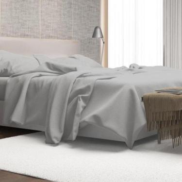 Imagem de Jogo de Lençol 4 Peças Golden Rozac 200 Fios Hypercal Quenn, Azul Clar