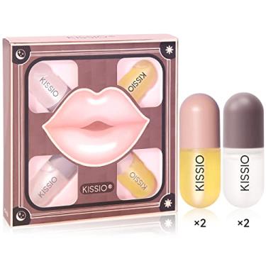 Imagem de Conjunto de protetores labiais, sérum natural para lábios e cuidados labiais, protetor labial derol, estimulador de lábios para cheio, enchimento labial, hidratação e redução de linhas finas, dia e noite