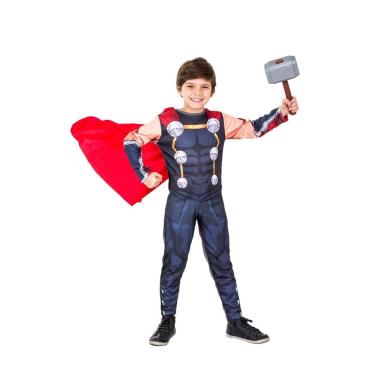 Imagem de  Fantasia Thor Manga Longa C/ Capa Martelo Infantil