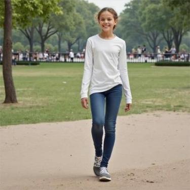 Imagem de Camiseta Infantil Manga Longa Básica Algodão Menino Menina - 16 - Branco-Unissex