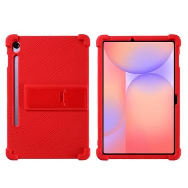 Imagem de QYiiD Capa para Galaxy Tab S10 FE 2025/ S9 FE 5G 2023 27.7 cm SM-X520 X526B X510 X516B, capa protetora de silicone leve para crianças, à prova de choque, vermelha