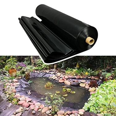Imagem de Forro e forro para lagos de lagos 3 × 3 m 3 x 3 m 20 × 20 pés 20 × 20 pés Forro impermeável para lagos de peixes, recursos de água, fontes, cachoeira, preto, tamanho personalizável