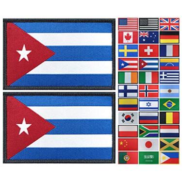 Imagem de JBCD Pacote com 2 remendos da bandeira de Cuba, emblema tático da bandeira do orgulho para roupas, chapéu, equipe militar