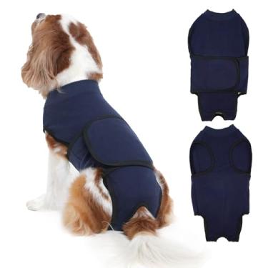 Imagem de Nanaki Traje de recuperação para cães - macacão para cirurgia masculino feminino esterilização/esterilização, body bandagens de ferimentos abdominais, coleira eletrônica alternativa para evitar lamber