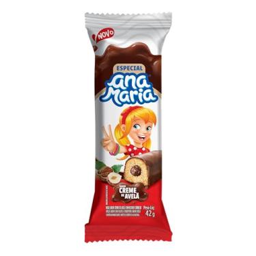 Imagem de Bolinho Ana Maria com Recheio de Creme de Avelã e Cobertura Chocolate 42g