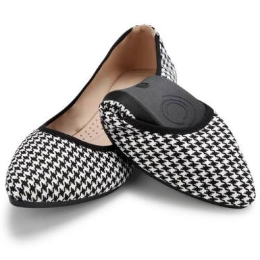 Imagem de Sapatilhas de balé KUNWFNIX femininas de couro PU bege com bico pontud