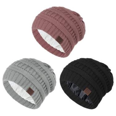 Imagem de Gorro Zando, forrado de cetim, de inverno, para mulheres e homens, pre