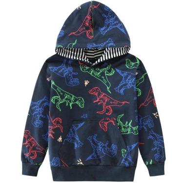 Imagem de Pulôver com capuz Dinosaur para meninos e moletom infantil 2T - Little