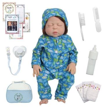 Imagem de Bebe Reborn Boneco Realista Kit Bolsa Maternidade E Itens - Cegonha Re