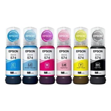 Imagem de Kit 6 Cores Epson Tinta 574 T574 Para L8050 L18050 NOVA LACRADA!! Vencimento 12/2028