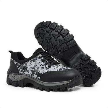 Imagem de Tenis Bota Masculino Cano Baixo Robusto Confortável Antiderrapante Tra