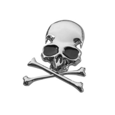 Imagem de Adesivo Skull Caveira 3d Emblema Carro Moto Metal - Minymix