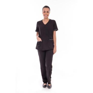 Imagem de Kit com 2 Conjuntos de Jaleco Fechado e Calça em Tecido Oxford para Re