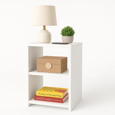 Imagem de Mesa Aparador Cabeceira Cama Quarto Sala Escritorio Mdf Branco Nicho D