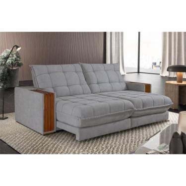 Imagem de Sofá Retrátil Berlim 2,50M 4 Lugares Molas Ensacadas TXR, Prata