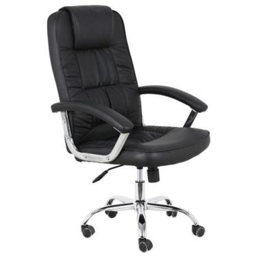 Imagem de Cadeira De Escritório Presidente Base Cromada Com Rodinha Fortt Copenh