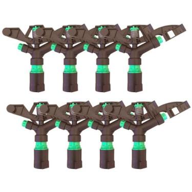 Imagem de Kit 8 Un. Aspersor De Impacto 1" POL irrigador canhão alcance até 30 m