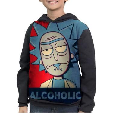 Imagem de Casaco Moletom Infantil Rick And Morty Sanchez Lcoholic - smoke, Preto