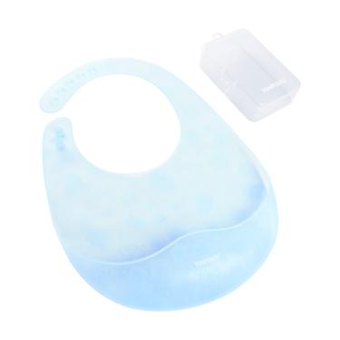 Imagem de Babador de Silicone Translúcido Com Case Azul - Pimpolho