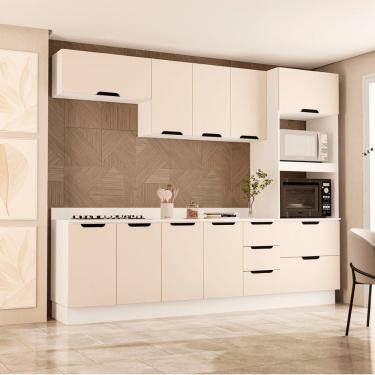 Imagem de Cozinha Compacta 250073 5 Peças Meena Branco Creme Politorno Móveis