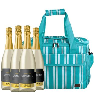 Imagem de kit 4 Espumantes Concerto Moscatel + Bolsa Térmica Grátis