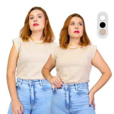 Imagem de Blusa Feminina Básica Social Muscle Tee com Ombreira Barata - Femínian
