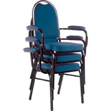 Imagem de Kit Com 3 Cadeiras Para Auditório Linha Hotel Azul.
