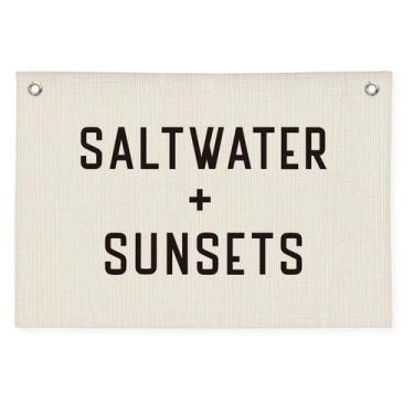 Imagem de Banner Wheatwin Coastal Beach para pendurar na parede 51x76 cm de linh