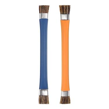 Imagem de Generic Escova de limpeza IC para placa-mãe de telefone de cabeça dupla, cerdas de 12 x 15 mm, antiestática, limpador de escova ESD para celular, laranja + azul