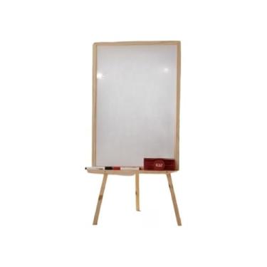 Imagem de Kit Cavalete 80x50 + Lousa 60x40 + Apagador E Marcadores Fabricação Própria Premium