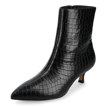 Imagem de Journee Collection Bota feminina Arely no tornozelo, Croco/preto, 42