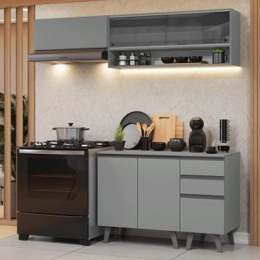 Imagem de Armário De Cozinha Compacta 200cm Nice Madesa 14 Cinza