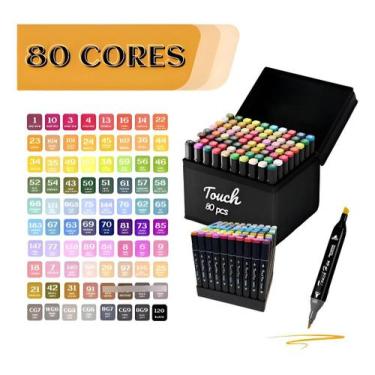 Imagem de Conjunto de Canetinhas Touch 80 cores com Bolsa - Genérico