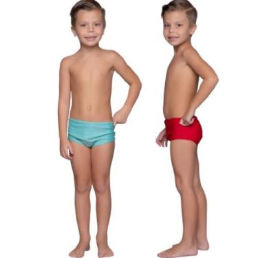 Imagem de KIT 2 Sunga Juvenil Slim Básica WLS Modas Confortavel Para Verão Pisci
