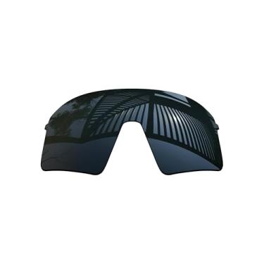 Imagem de MYCOURAG Lentes de reposição polarizadas com proteção UV para óculos de sol Oakley Stunt Wing OO9519 – Preto sólido polarizado