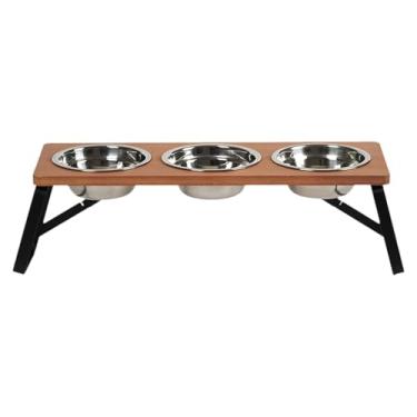 Imagem de KiBcsLic Tigelas elevadas para gatos, tigela para comida, petiscos e água, inclinada com suporte, conjunto portátil de 3 tigelas, alimentador, tigela elevada