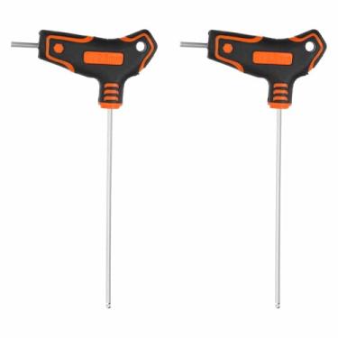 Imagem de HARFINGTON 2 chaves hexagonais de extremidade esférica de 2,5 mm métrica S2 de aço com braço longo T-chave hexagonal interna ferramenta de reparo para manutenção de automóveis domésticos e reparo de