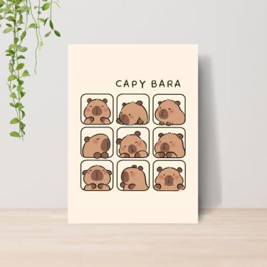 Imagem de Genérico, Quadro Capivaras Fofas A4 | Placa MDF 004