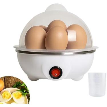 Imagem de Cozedor Elétrico de Ovos a Vapor 7 Unidades, Egg Cooker Portátil com Desligamento Automático, Compacto para Café da Manhã Saudável, Cozinha, Trailer e Viagem 110V
