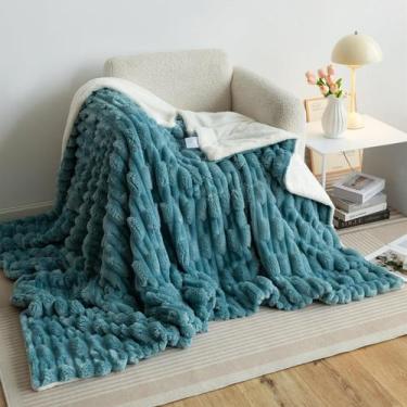 Imagem de Cobertor UKELER Cozy Fleece 127x152cm, 610 g/m2, azul espesso