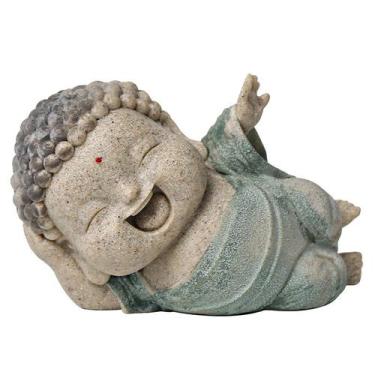 Imagem de Escultura Creative Stone Reclinado Buda Rindo 11,5 cm - yiweisai
