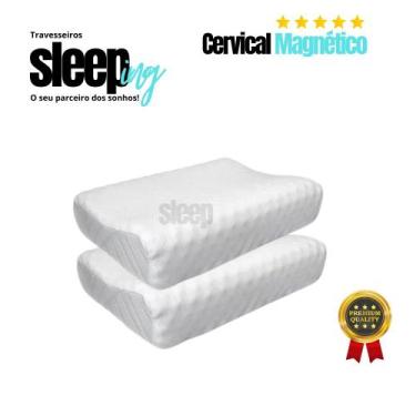 Imagem de 2 Travesseiro Cervical Pillow Magnetico Ortopedico Original - SHOX