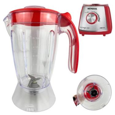 Imagem de Copo de Liquidificador Compatível com Mondial Eletronic Inox Vermelho 