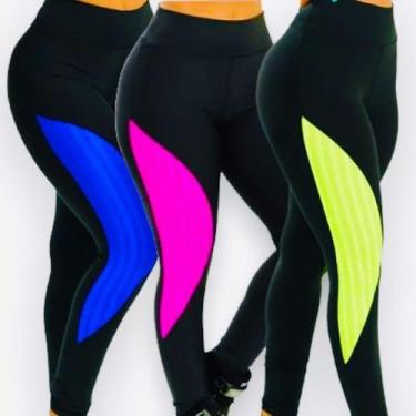 Imagem de Kit c/3 Calça Fitness Legging  Leg Corrida Treino Casual COLORIDAS 134