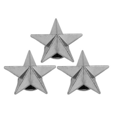 Imagem de SUNGOOYUE Conjunto de Rebites Estrela de Liga Durável, Pinos de Estrela de 5 Pontas, Fácil Instalação para Chapéu de Roupas Artesanais de Couro, 50 Conjuntos (Prata Preto)