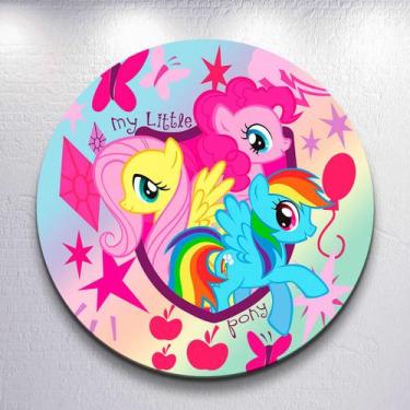 Imagem de Capa Painel Redondo Pequeno 50x50cm Tema Pony Mágico Festa Infantil Mi