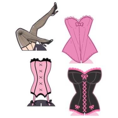 Imagem de KIT 4 Displays Chá de Lingerie 20cm - Vinil Fosco Sem Reflexo - Totem Decoração Festa Infantil Aniversário