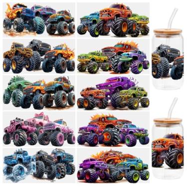 Imagem de 10 folhas de adesivos de transferência UV DTF para copos de vidro Libbey, decalques à prova d'água, etiqueta adesiva de plástico para decoração de garrafas e copos