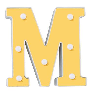 Imagem de Lâmpada de letra galvanizada dourada, branco quente, constante, brilhante, festa de aniversário, decoração interna, luz noturna