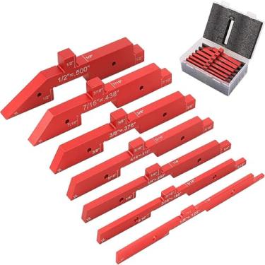 Imagem de Barras de configuração de mesa de roteador, 7 peças de blocos de configuração de precisão de alumínio, blocos de montagem para marcenaria e acessórios de serra de mesa, blocos de configuração de